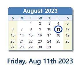 August 11, 2023 .
